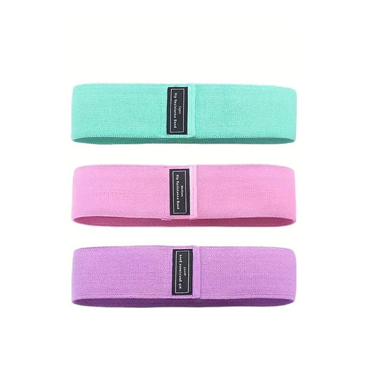 Set of Three Resistance Fabric Exercise Bands